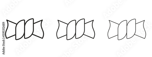 Squeeze icon in stroke art design versions. EPS 10