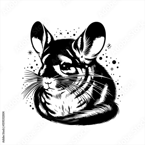Chinchilla portrait illustration