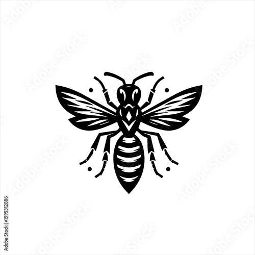 Black and white bee graphic