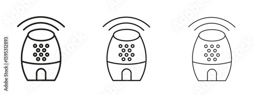 Smart speaker icon in stroke art design versions. EPS 10