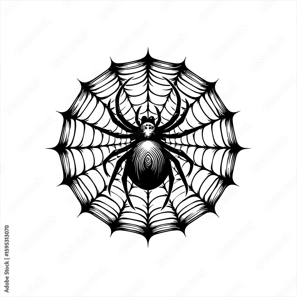 Fototapeta premium Spider on a web illustration