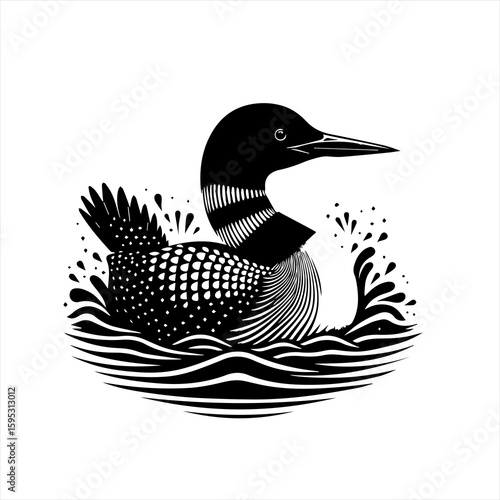 Loon swimming in water
