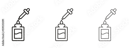 Serum icon in stroke art design versions. EPS 10