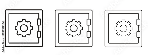 Safe icon in stroke art design versions. EPS 10