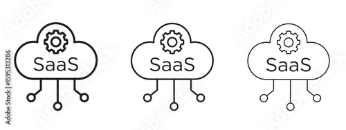 SaaS icon in stroke art design versions. EPS 10