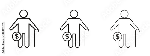 Retirement icon in stroke art design versions. EPS 10