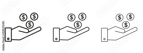 Revenue icon in stroke art design versions. EPS 10