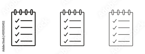 Reservation icon in stroke art design versions. EPS 10