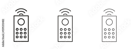 Remote control icon in stroke art design versions. EPS 10