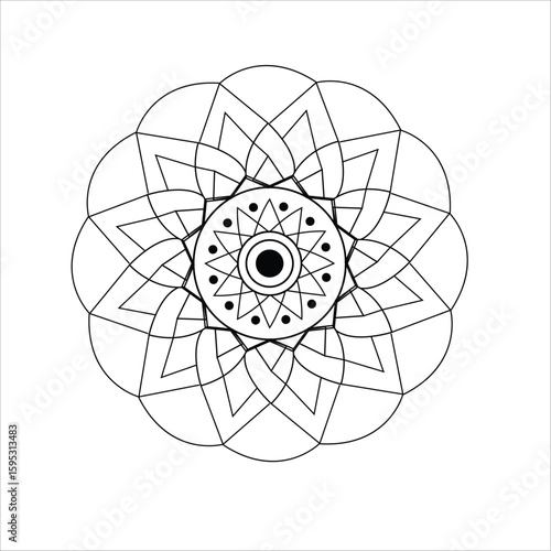 Intricate geometric mandala design with radial symmetry