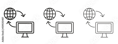 Remote Access icon in stroke art design versions. EPS 10