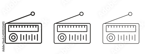 Radio icon elements. A modern flat and line icons set