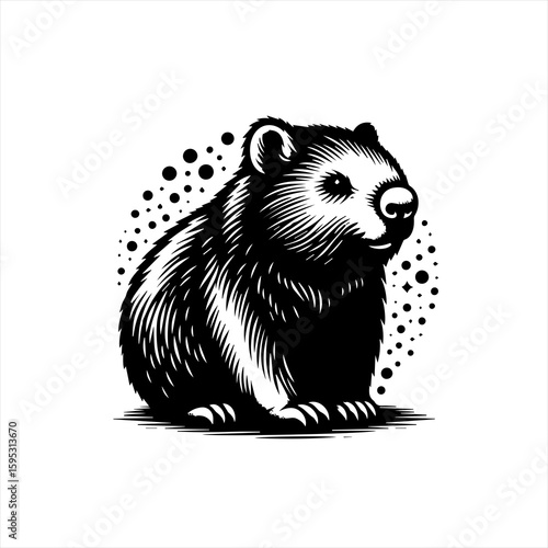 A cute bear cub sitting down