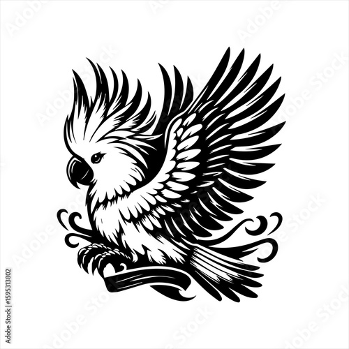 Eagle with spread wings