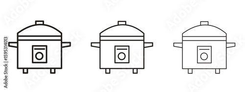 pressure cooker icon in stroke art design versions. EPS 10