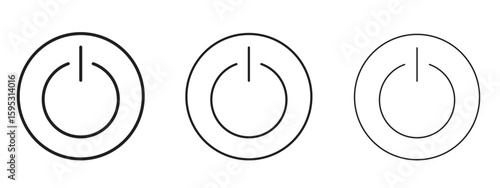 Power icon in stroke art design versions. EPS 10