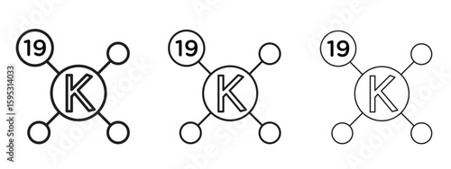 Potassium icon in stroke art design versions. EPS 10