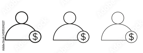 Personal loan icon in stroke art design versions. EPS 10