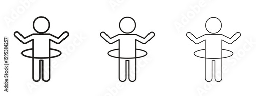 People Hula hop icon in stroke art design versions. EPS 10