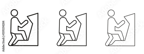 People Climbing icon in stroke art design versions. EPS 10