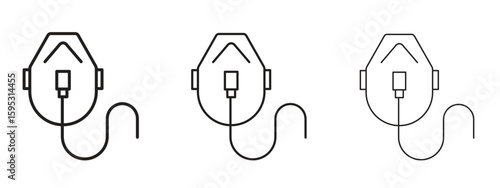 Oxygen mask icon in stroke art design versions. EPS 10