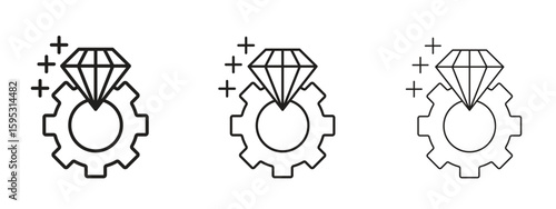 Operational excellence icon in stroke art design versions. EPS 10