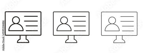 Online course icon in stroke art design versions. EPS 10