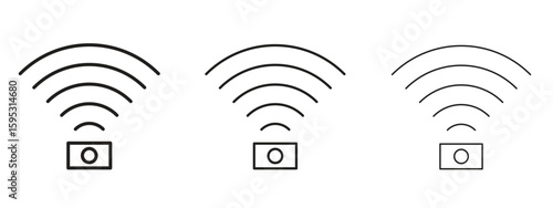 Motion sensor icon in stroke art design versions. EPS 10