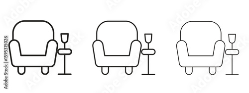 Lounge icon in stroke art design versions. EPS 10