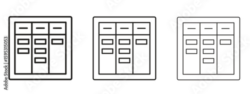 Lockers icon elements. A modern flat and line icons set
