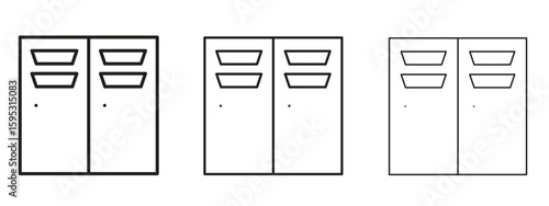 Locker icon in stroke art design versions. EPS 10
