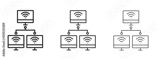 Local network icon in stroke art design versions. EPS 10