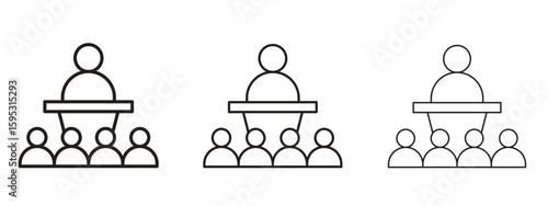 Lecture icon in stroke art design versions. EPS 10