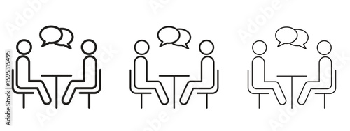 Job interview icon in stroke art design versions. EPS 10