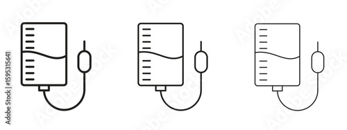 Intravenous icon in stroke art design versions. EPS 10