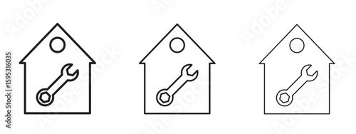 Home repair icon in stroke art design versions. EPS 10
