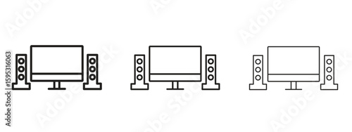 Home cinema icon in stroke art design versions. EPS 10