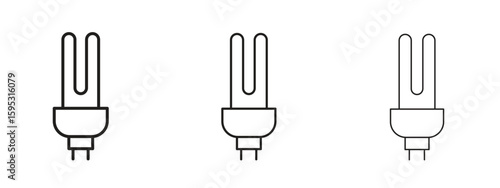 Heating element icon in stroke art design versions. EPS 10