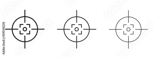 Gun target icon in stroke art design versions. EPS 10
