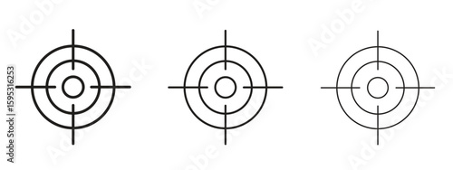 Gun target icon in stroke art design versions. EPS 10