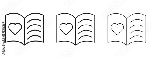 Guests book icon in stroke art design versions. EPS 10