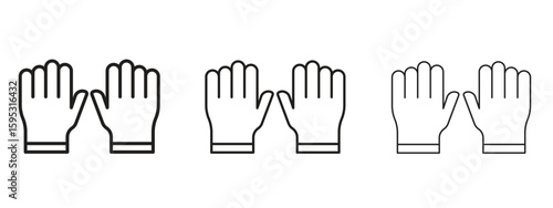 Gloves icon in stroke art design versions. EPS 10