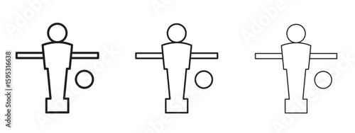 Foosball icon in stroke art design versions. EPS 10