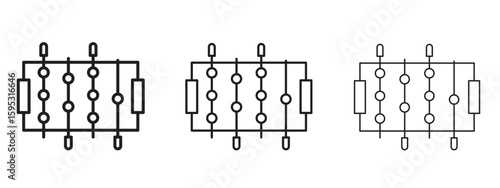Foosball icon in stroke art design versions. EPS 10