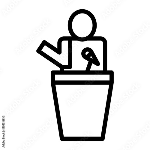 Motivational Speaker Vector Line Icon Design