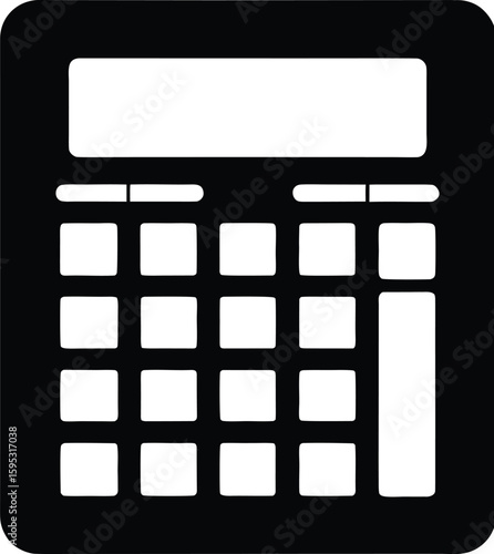 Calculator silhouette, calculator vector illustration, minimal calculator icon, math device symbol
