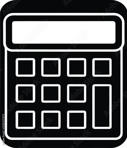 Calculator silhouette, calculator vector illustration, minimal calculator icon, math device symbol