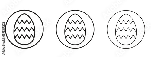 Easter eggs icon in stroke art design versions. EPS 10