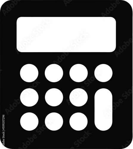 Calculator silhouette, calculator vector illustration, minimal calculator icon, math device symbol