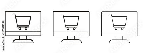 E commerce platform icon in stroke art design versions. EPS 10